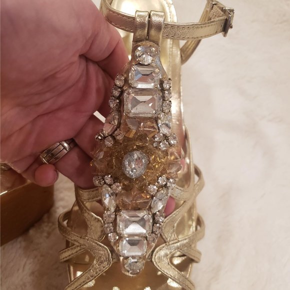 Gold embellished Antonio Melani Formal Heels - Picture 4 of 8